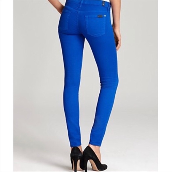 7 For All Mankind Denim - 7 for all mankind the skinny royal blue jeans